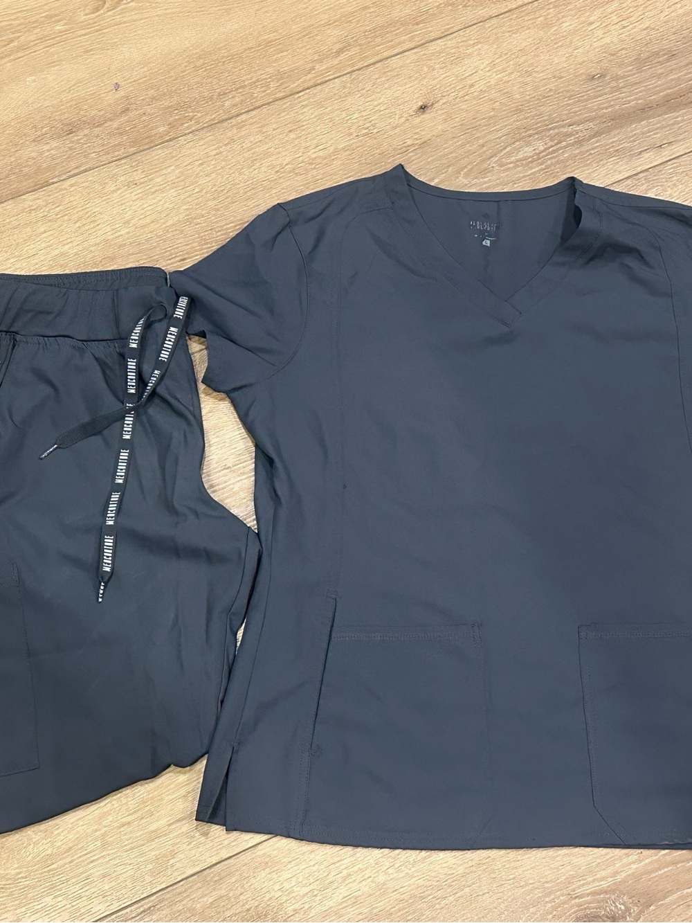 Women's  V-Neck Scrub Top in Dark Gray - MedCouture